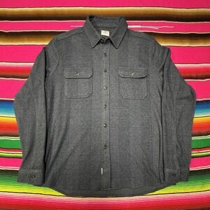 7 Diamonds Generation Flannel Shirt Mens XL Long Sleeve Blue Herringbone Soft